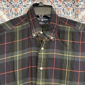 Vintage Ralph Lauren Flannel Shirt Mens Medium Plaid Long Sleeve Button Down